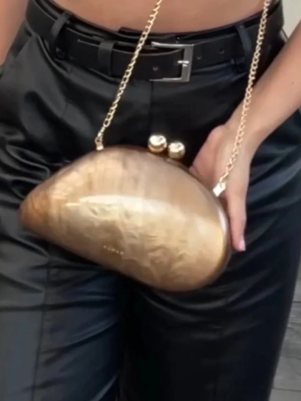 NEW Ramla Marrakech Hand-Crafted Gold Clutch & Crossbody